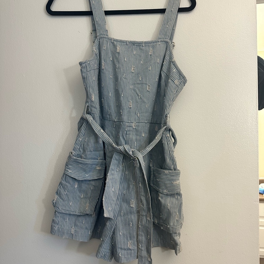 Le Lis Blue Striped Kids Dress